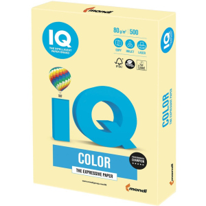 Папір офісний IQ Color YE23 A3 80 г/м2 500 аркушів Світло-жовтий (9003974400297)