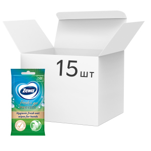 Упаковка влажных салфеток Zewa Protect 10 шт х 15 упаковок (7322540883756)
