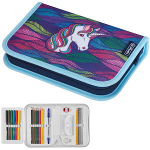 Пенал з наповненням 19 предметів Herlitz Rainbow Unicorn Райдужний Єдиноріг (50032891U) ТОП в Одесі