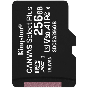 Kingston microSDXC 256GB Canvas Select Plus Class 10 UHS-I U3 V30 A1 (SDCS2/256GBSP) краща модель в Одесі