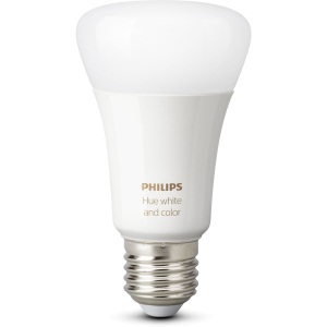 Розумна лампа Philips Hue Single Bulb E27, 9W(60Вт), 2000K-6500K, Color, Bluetooth, димована (929002216824) краща модель в Одесі