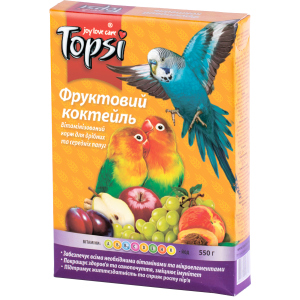 Упаковка корму для дрібних та середніх папуг Topsi Фруктовий коктейль 550 г 16 шт (14820122208220) ТОП в Одесі