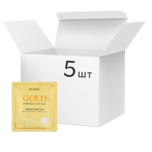 Гідрогелева маска для обличчя Petitfee Gold Hydrogel Mask Pack Золото 32 г х 5 шт (8809239803589) краща модель в Одесі