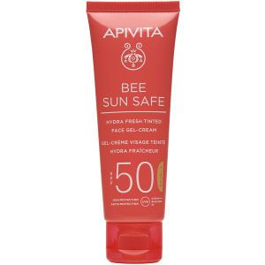 Сонцезахисний гель-крем для обличчя Apivita Bee Sun Safe SPF50 з відтінком 50 мл (5201279080174) в Одесі