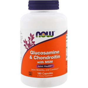 Хондропротектор Now Foods Глюкозамін і Хондроїтин з ЧСЧ, Glucosamine &amp; Chondroitin &amp; MSM, 180 капсул (733739031723) ТОП в Одесі