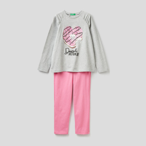 Піжама (футболка з довгими рукавами + штани) United Colors of Benetton 3VR50P2FN-501 XS 110 см