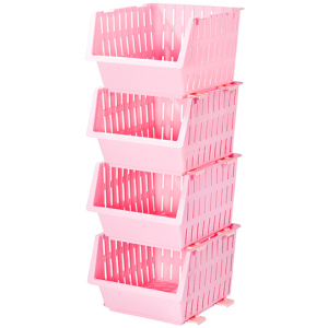 хорошая модель Набор корзин Violet House Бамбу Pink 1021 22 х 30 х 36 см 4 шт (1021 Бамбу PINK Набор 4 ш)