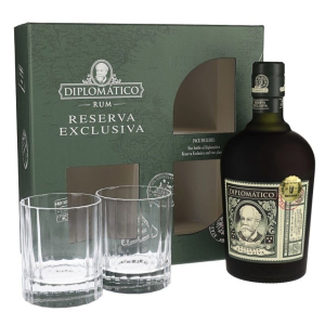 Ром Diplomatico Reserva Exclusiva 0.7 л 40% + 2 стакана (2134449344499) ТОП в Одессе