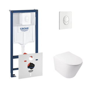 Набор инсталляция 4 в 1 Grohe Rapid SL 38722001 + унитаз с сиденьем Qtap Swan QT16335178W рейтинг