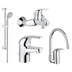 GROHE Набiр змiшувачiв для ванни та кухні EUROECO 4 в 1 (123242K) рейтинг