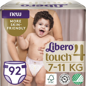 Підгузки Libero Touch 4 7-11 кг одноразові 92 шт (7322541301747) краща модель в Одесі