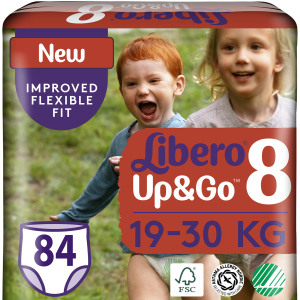 Підгузки-трусики Libero Up&Go 19-30 кг розмір 8 84 шт (7322541481517) в Одесі