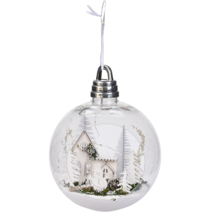 Ялинкова куля Christmas Decoration 20 см з підсвічуванням (CAA115200_білі ялинки) краща модель в Одесі