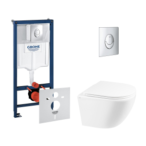 Набор инсталляция 4 в 1 Grohe Rapid SL 38721001 + унитаз с сиденьем Qtap Robin QT1333046ERW лучшая модель в Одессе