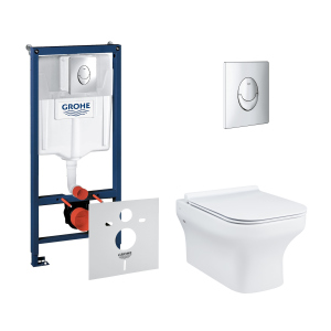 Набор инсталляция 4 в 1 Grohe Rapid SL 38721001 + унитаз с сиденьем Qtap Cardinal QT0433C660HW надежный