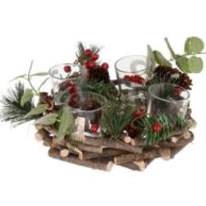 Подсвечник Christmas Decoration для 4 свечей, 22 х 22 х 8 см (YZB004040) лучшая модель в Одессе