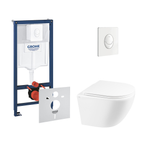 Набор инсталляция 4 в 1 Grohe Rapid SL 38722001 + унитаз с сиденьем Qtap Robin QT1333046ERW лучшая модель в Одессе