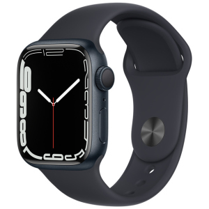 Смарт-часы Apple Watch Series 7 GPS 41mm Midnight Aluminium Case with Black Sport Band (MKMX3UL/A) лучшая модель в Одессе