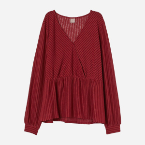 Блузка H&M 103-7905020 L Темно-червона (hm06011832518)