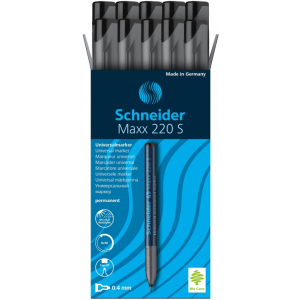 Набір перманентних маркерів Schneider Maxx 220 F 0.4 мм Чорний 10 шт (S112401)