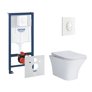 Набор инсталляция 4 в 1 Grohe Rapid SL 38722001 + унитаз с сиденьем Qtap Presto QT24332615EW (38722001QT24332615EW) лучшая модель в Одессе