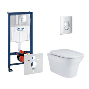 Набор инсталляция 4 в 1 Grohe Rapid SL 38721001 + унитаз с сиденьем Qtap Gemini QT25332614EW (38721001QT25332614EW) лучшая модель в Одессе