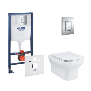 Набор инсталляция 4 в 1 Grohe Rapid SL 38772001 + унитаз с сиденьем Qtap Cardinal QT0433C660HW (38772001QT0433C660HW) надежный