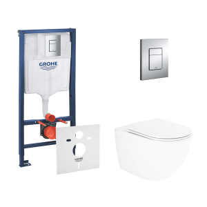 Набор инсталляция 4 в 1 Grohe Rapid SL 38772001 + унитаз с сиденьем Qtap Tern QT13332141ERW (38772001QT13332141ERW) ТОП в Одессе