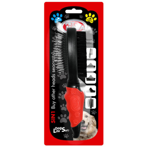 Щітка двостороння Pet Nova для розчісування вовни у собак 22 см (GRO-5IN1-2BRUSH-M) краща модель в Одесі