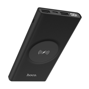 Power Bank HOCO J37 Wisdom с беспроводной зарядкой 10000 mAh Чёрный в Одессе