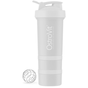 Шейкер OstroVit Shaker Premium with 2 pill boxes and mixing ball 450 мл Светло-серый (5903933903033) ТОП в Одессе