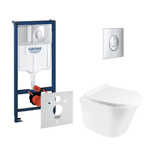 Набір інсталяція 4 в 1 Grohe Rapid SL 38721001 + унітаз із сидінням Qtap Virgo QT1833051ERW рейтинг