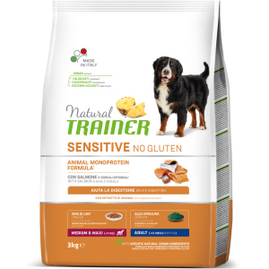 Сухий корм для собак Natural Trainer Dog Sensitive Adult Medium&Maxi з лососем та цільними зернами 3 кг (8059149252452) в Одесі