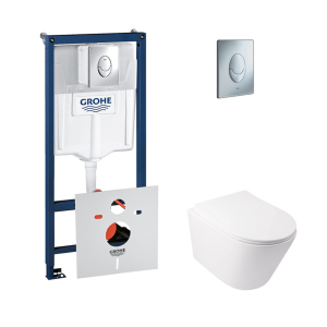 Набір інсталяція 4 в 1 Grohe Rapid SL 38721001 + унітаз з сидінням Qtap Swan QT16335178W (38721001QT16335178W) в Одессе