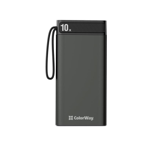 Універсальна мобільна батарея ColorWay Metal Case 10000mAh Black (CW-PB100LPI1BK-D) ТОП в Одесі