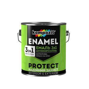 Емаль антикорозійна Kompozit 3в1 PROTECT (0.75 кг) Синя (RAL 5010) ТОП в Одесі