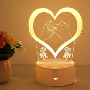 Настільний нічник 3D Night Light у формі серця, 7 режимів свічення надійний