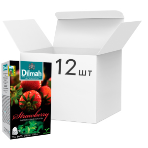 Упаковка чаю Dilmah чорного Полуниця 12 пачок по 20 пакетиків (19312631142225) ТОП в Одесі