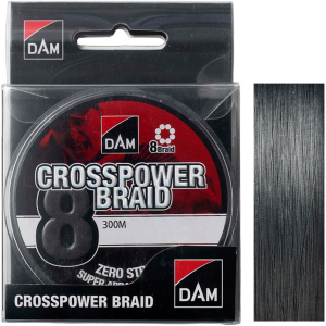 Шнур DAM Crosspower 8-Braid 300 м 0.10 мм 5.4 кг Темно-сірий (65847) краща модель в Одесі