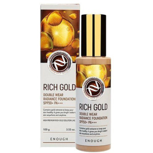 Тональний крем із золотом Enough Rich Gold Double Wear Radiance Foundation SPF50+ PA+++ №21 100 г (8809605871945) краща модель в Одесі