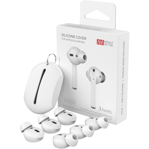 Вакуумні силіконові насадки AhaStyle для Apple AirPods та EarPods 3 малі пари Білі (AHA-01660-WHT) ТОП в Одесі