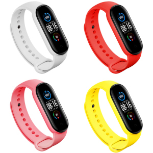 Набор ремешков 4 цвета BeCover для Xiaomi Mi Smart Band 5 / Mi Smart Band 6 Girl (705340) ТОП в Одессе