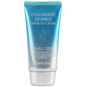 Солнцезащитный крем FarmStay Hyaluronic Uv Shield Sun Block Cream SPF50+ PA+++ с гиалуроновой кислотой 70 г (8809426958153) рейтинг