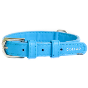 Ошейник для собак кожаный Collar WAUDOG Glamour с QR паспортом, без украшений, S, Ш 20 мм, Дл 30-39 см (32932)