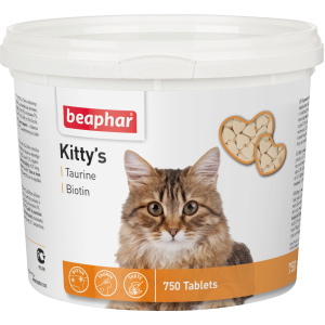 Кормова добавка Beaphar Kittys + Taurine + Biotine з біотином та таурином для кішок 750 таб (12597) (8711231125975) краща модель в Одесі