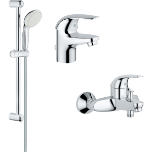 Набор смесителей GROHE Euroeco 123226S (23262000 + 32743000 + 27598001) ТОП в Одессе