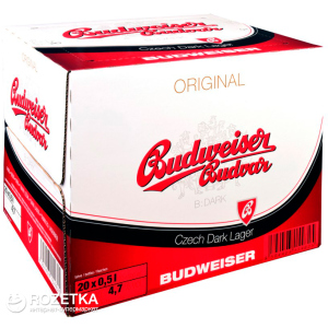 Упаковка пива Budweiser Budvar B Dark темне фільтроване 4.7% 0.5 л x 20 шт (8594403150827) краща модель в Одесі