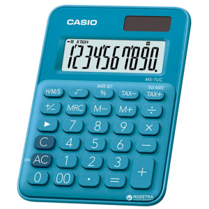 купить Калькулятор Casio 10 разрядный 85.5х120х19.4 (MS-7UC-BU-S-EC)