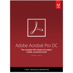 Adobe Acrobat Pro DC для команд. Ліцензія для комерційних організацій та приватних користувачів, річна підписка на одного користувача в межах замовлення від 1 до 9 (65297934BA01A12) надійний