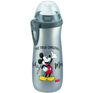 Поильник NUK Disney Mickey Sport с насадкой тяни-толкай 450 мл черный с серым (4008600400684) в Одессе